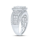 Eternal Brilliance: 14kt White Gold Square Diamond Wedding Ring - Second Side View