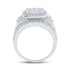 Eternal Brilliance: 14kt White Gold Square Diamond Wedding Ring - Side View
