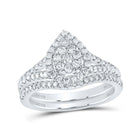 Captivating Love's Embrace Diamond Wedding Ring Band Set - Top View