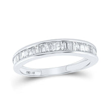 Load image into Gallery viewer, 14kt White Gold Baguette Diamond Wedding Band - A Timeless Treasure by Splendid Jewellery - Top View