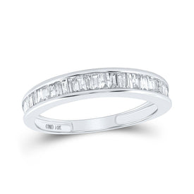 14kt White Gold Baguette Diamond Wedding Band - A Timeless Treasure by Splendid Jewellery - Top View