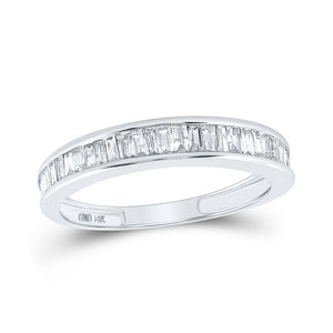 Wedding Collection | 14kt White Gold Womens Baguette Diamond Wedding Band 1/2 Cttw | Splendid Jewellery GND