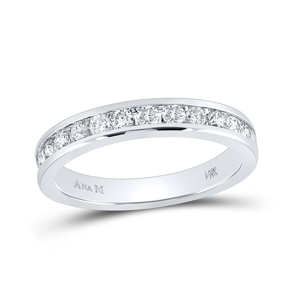 Wedding Collection | 14kt White Gold Womens Machine-Set Round Diamond Wedding Band 1/2 Cttw | Splendid Jewellery GND