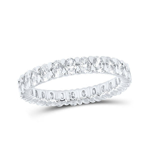 Wedding Collection | 14kt White Gold Womens Oval Diamond Eternity Wedding Band 2 Cttw | Splendid Jewellery GND