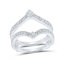Load image into Gallery viewer, Dazzling Diamond Chevron Wrap Enhancer Wedding Band - Top View