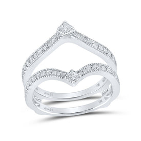 Dazzling Diamond Chevron Wrap Enhancer Wedding Band - Top View
