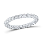 Eternal Love Brilliance: 14kt White Gold Womens Round Diamond Eternity Wedding Band 1-1/2 Cttw - Top View