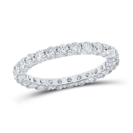 Eternal Love Brilliance: 14kt White Gold Womens Round Diamond Eternity Wedding Band 1-1/2 Cttw - Top View