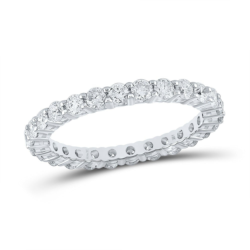 Wedding Collection | 14kt White Gold Womens Round Diamond Eternity Wedding Band 1-1/2 Cttw | Splendid Jewellery GND