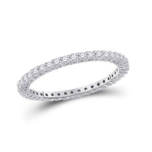 Wedding Collection | 14kt White Gold Womens Round Diamond Eternity Wedding Band 1/2 Cttw Size 6 | Splendid Jewellery GND