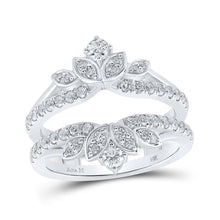 Load image into Gallery viewer, 14kt White Gold Diamond Blossom Wrap Enhancer Wedding Band - Top View