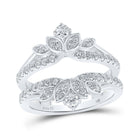 14kt White Gold Diamond Blossom Wrap Enhancer Wedding Band - Top View