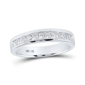 Radiant Love 14kt White Gold Round Diamond Channel Band Ring 1/2 Cttw - Top View