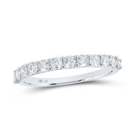 Radiant Love: 14kt White Gold Diamond Eternity Band Ring - Top View