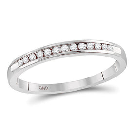 Eternal Love 14kt White Gold Diamond Channel-Set Wedding Band - Top View