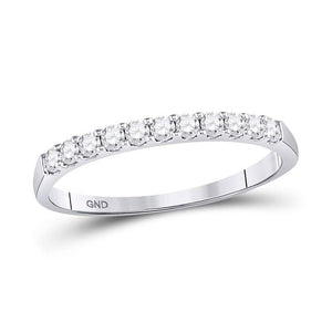 Wedding Collection | 14kt White Gold Womens Round Diamond Single Row Wedding Band 1/4 Cttw | Splendid Jewellery GND