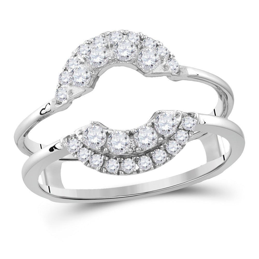 Wedding Collection | 14kt White Gold Womens Round Diamond Solitaire Enhancer Wedding Band 1/2 Cttw | Splendid Jewellery GND