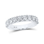 Eternal Brilliance 14kt White Gold Round Diamond Wedding Band - Top View