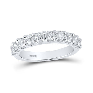 Wedding Collection | 14kt White Gold Womens Round Diamond Wedding Band 1-1/4 Cttw | Splendid Jewellery GND