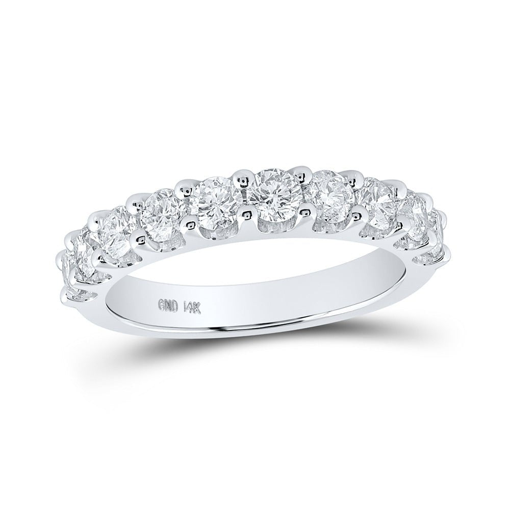 Wedding Collection | 14kt White Gold Womens Round Diamond Wedding Band 1-1/4 Cttw | Splendid Jewellery GND