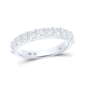 Eternal Brilliance 14kt White Gold Diamond Wedding Band - Top View