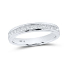 Eternal Love 14kt White Gold Women's Round Diamond Wedding Band - Top View