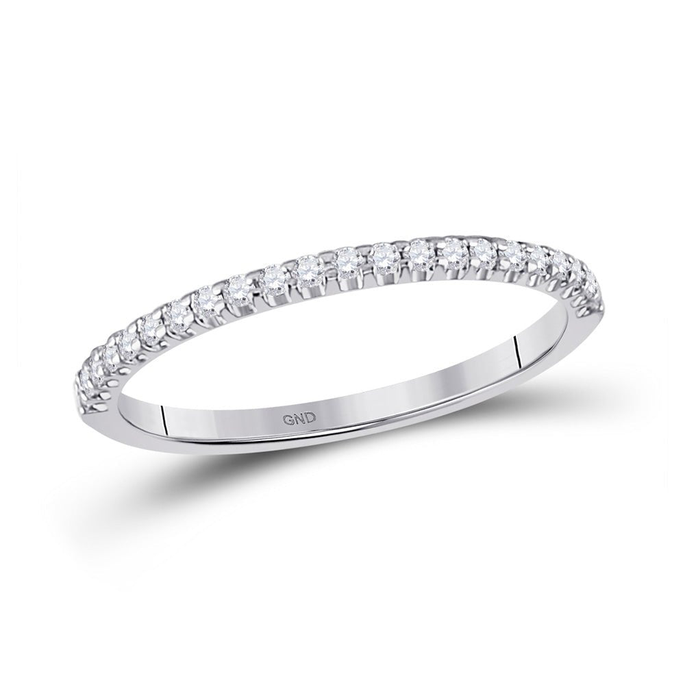 Wedding Collection | 14kt White Gold Womens Round Diamond Wedding Machine-Set Band 1/5 Cttw | Splendid Jewellery GND