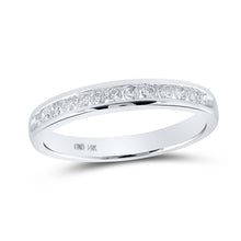 Load image into Gallery viewer, Eternal Love 14kt White Gold Womens Round Diamond Wedding Band - Top View