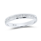 Eternal Love 14kt White Gold Womens Round Diamond Wedding Band - Top View