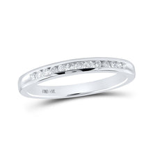 Load image into Gallery viewer, 14kt White Gold Sparkling Diamond Wedding Band - A Timeless Treasure by Splendid Jewellery - Top View