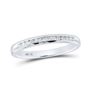 Wedding Collection | 14kt White Gold Womens Round Diamond Wedding Single Channel Band 1/6 Cttw | Splendid Jewellery GND