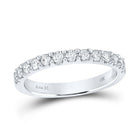 Radiant Love: 14kt White Gold Diamond Wedding Band - Top View