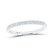 Load image into Gallery viewer, 14kt White Gold Sparkling Diamond Wedding Band: A Timeless Symbol of Love - Top View