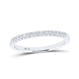 14kt White Gold Sparkling Diamond Wedding Band: A Timeless Symbol of Love - Top View