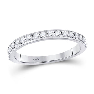 Wedding Collection | 14kt White Gold Womens Round Diamond Wedding Single Row Band 1/3 Cttw | Splendid Jewellery GND