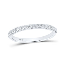 Load image into Gallery viewer, Radiant Love: 14kt White Gold Diamond Wedding Band - Top View