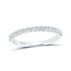Radiant Love: 14kt White Gold Diamond Wedding Band - Top View