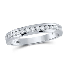 Load image into Gallery viewer, Eternal Love 14kt White Gold Diamond Wedding Band - Top View