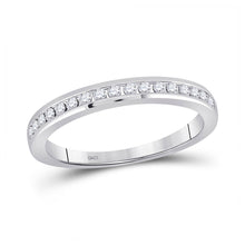 Load image into Gallery viewer, Eternal Brilliance: 14kt White Gold Diamond Wedding Band - Top View