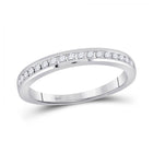 Eternal Brilliance: 14kt White Gold Diamond Wedding Band - Top View