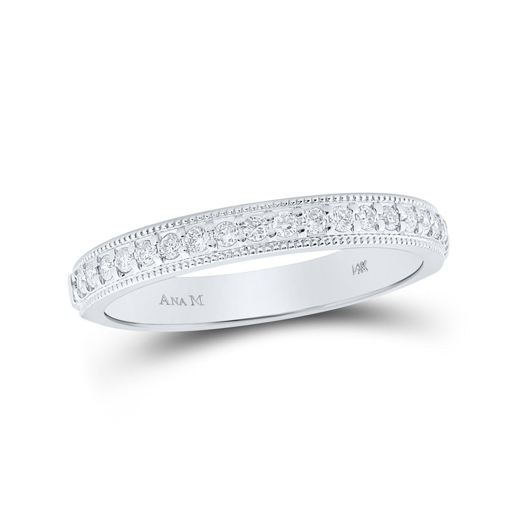 Wedding Collection | 14kt White Gold Womens Round Diamond Wedding Single Row Band 1/5 Cttw | Splendid Jewellery GND