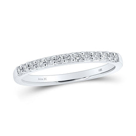 Eternal Love 14kt White Gold Women's Round Diamond Wedding Band - Top View
