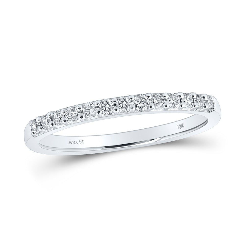 Wedding Collection | 14kt White Gold Womens Round Diamond Wedding Single Row Band 1/5 Cttw | Splendid Jewellery GND