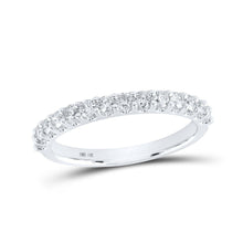 Load image into Gallery viewer, Radiant Love: 14kt White Gold Diamond Wedding Band - Top View