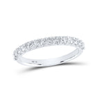 Radiant Love: 14kt White Gold Diamond Wedding Band - Top View