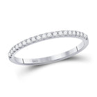 Radiant Brilliance: 14kt White Gold Womens Round Diamond Wedding Single Row Band 1/6 Cttw - Top View