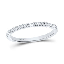 Load image into Gallery viewer, Eternal Radiance: 14kt White Gold Diamond Wedding Band - Top View
