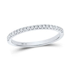 Eternal Radiance: 14kt White Gold Diamond Wedding Band - Top View