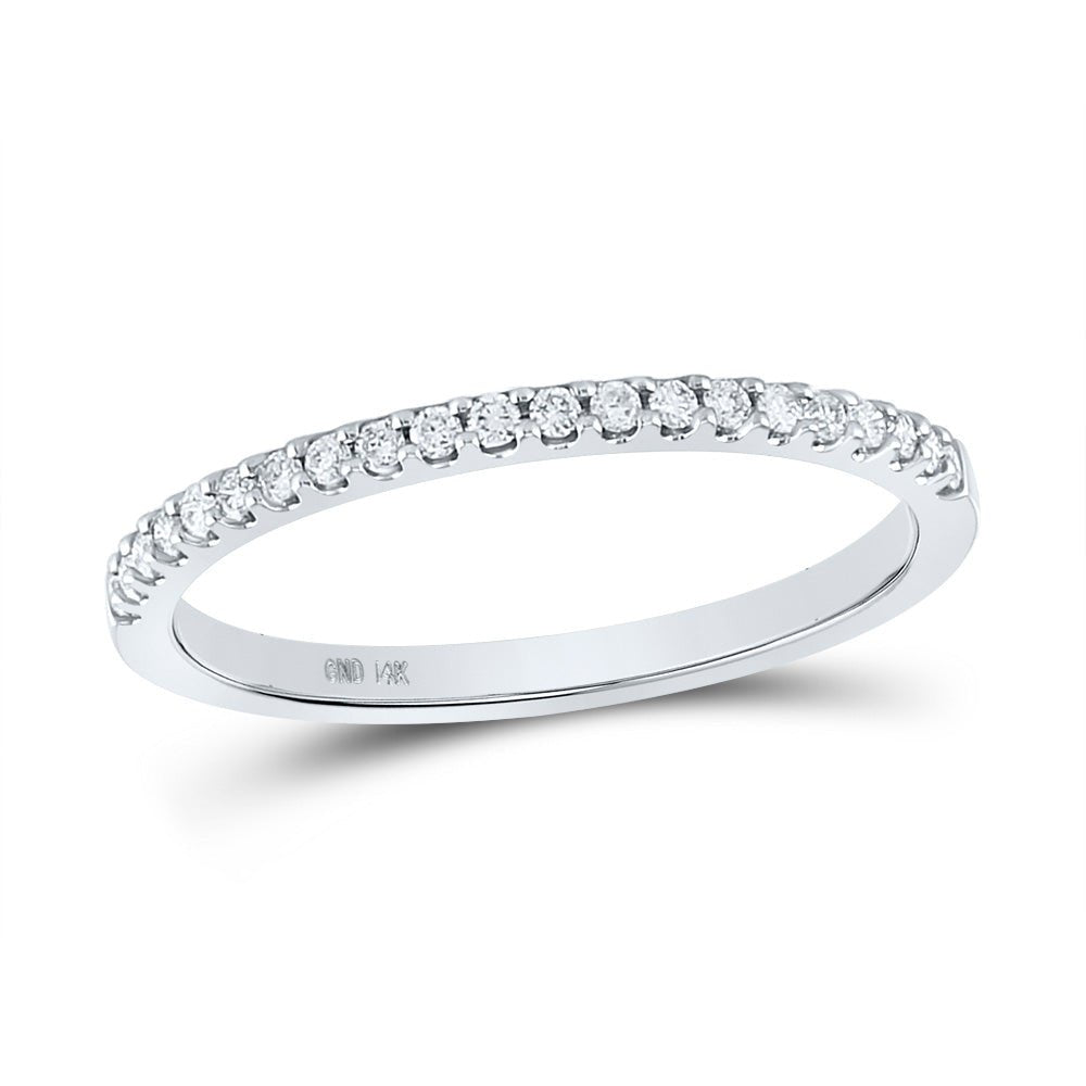 Wedding Collection | 14kt White Gold Womens Round Diamond Wedding Single Row Band 1/6 Cttw | Splendid Jewellery GND