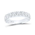Eternal Love 14kt White Gold Round Diamond Wedding Band - Top View